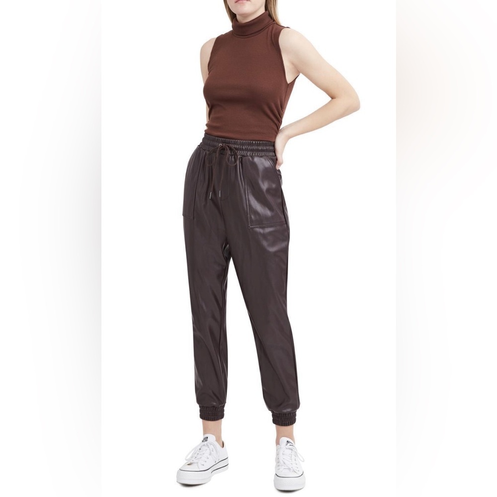 BCBGeneration‎ black Faux Leather Joggers